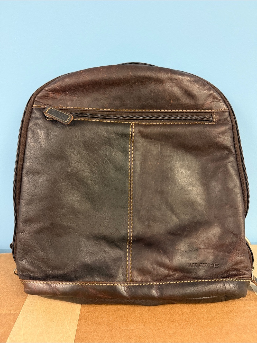 Jack Georges Brown Leather Backpack - Classic Everyday Carry